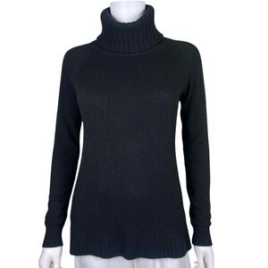 Ann Taylor 100% Cashmere Turtleneck Black Sweater